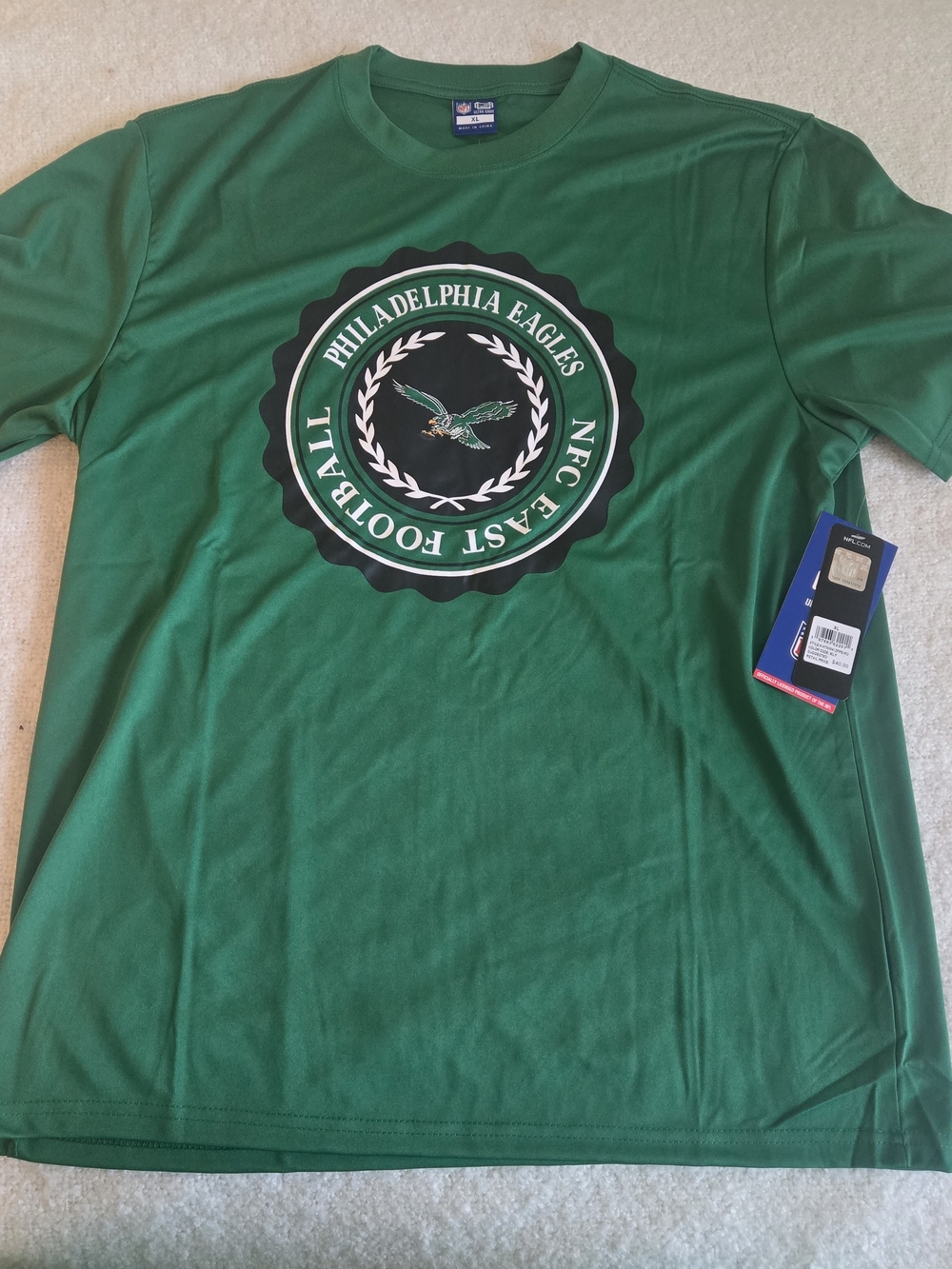 Philadelphia Eagles NFC East Kelly Green Athletic T Shirt, Size XL NWT!